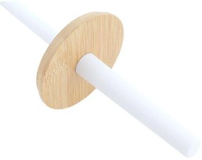 Erga Madera, toaletná WC kefa na postavenie, biela-hnedá, ERG-YKA-P.MADERA-WHT