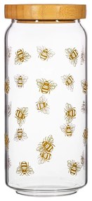 Sass & Belle Sklenená dóza s bambusovým viečkom Vintage Bee L
