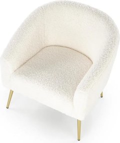 Relaxačné kreslo Goldie (krémová + zlatá). Vlastná spoľahlivá doprava až k Vám domov. 1039475
