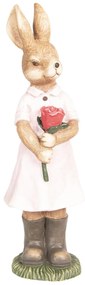 Veľkonočné dekoratívne soška Králičie slečna s ruží - 19 * 18 * 60 cm