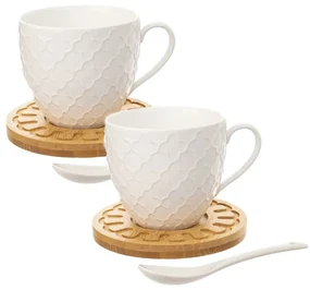 Orion Sada porcelánovej šálky s podšálkou a lyžičkou WHITELINE, 2 ks