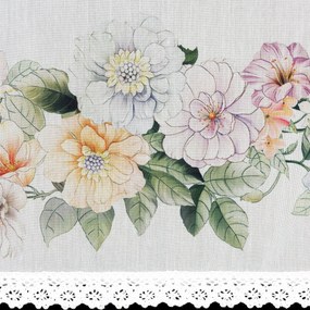 KRÁTKA ZÁCLONA NA PÁSKE FLOWERY 150X60 CM KVETY