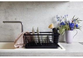 WENKO 54766100 - Odkvapávač na riad BLACK OUTDOOR KITCHEN 36x30 cm čierna/čierna