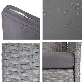 Set 2 záhradných stoličiek Halden, polyratan - sivá, vankúše antracit