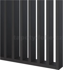 Predeľovacie panely, čierny mat 3D lamely, rozmer 2750 x 580 x 65 mm, IMPOL TRADE
