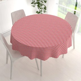 Biante Bavlnený okrúhly obrus Olivia OL-008 Červeno-biela kocka malá Ø 110 cm