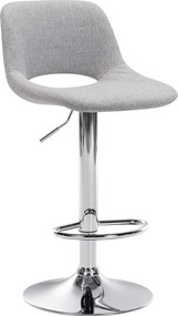 Barová stolička Camden - látka, chróm rám - Svetlo sivá
