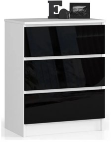 Komoda K60 3SZ CLP čierna, lesk