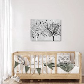 Abstraktný sklenený obraz so stromami (70x50 cm)