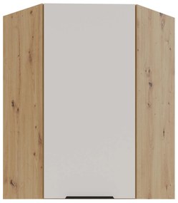 Horná rohová kuchynská skrinka Sayla 60x60 GN-90 1F (45°) (kašmír + dub artisan). Akcia -19%. Vlastná spoľahlivá doprava až k Vám domov. 1121429