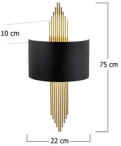 Nástenné svietidlo 1xE27/40W/230V zlatá/čierna
