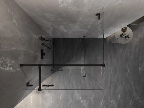 Mexen Lunar T, sklápací sprchový kút ľavý 110 x 110 cm, 8mm číre sklo, čierny profil, 834T-110-110-70-00-L