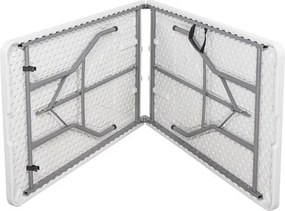 SPRINGOS Cateringová súprava, turistický stôl 240 cm so 6 stoličkami, skladacia biela súprava