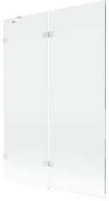 Mexen Lunar, 2-krídlová vaňová zástena ľavá 120 x 150 cm, číre sklo, biela, 897-120-100-20-00-L