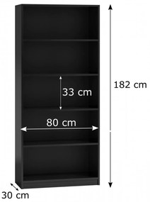 Regál 80 cm čierny