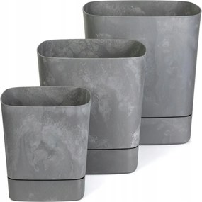 Plastový květináč s podmiskou Cubi 19x19 cm - výber z 6 prevedení