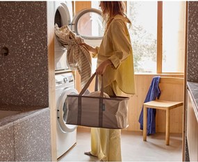 Sivý látkový skladací kôš na bielizeň 35 l Duo – Joseph Joseph