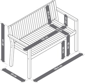 Záhradná lavička, cca 120 cm