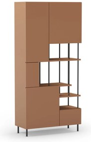 Knižnica v tehlovej farbe 84x175 cm Perla – Marckeric