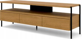 Rtv skrinka Puffin 154 cm 3S vlašský orech, lakovaná dyha, kovové nožičky