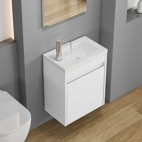 Závesná skrinka s umývadlom Houseland Lila 40 cm biela