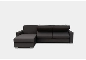 Rozkladacia rohová sedacia súprava LEKA lv. hnedá s úložným priestorom