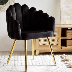 Jedálenská stolička LANA zamatová čierna ALL 850047