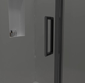 CERANO - Sprchové krídlové dvere Porte L/P - 8 mm - čierna matná, grafitové sklo - 90x195 cm, CER-CER-8050BD7249