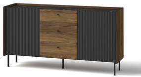 Komoda Prestigo P5 2d3s Vojnový orech/San Seb/Čierny mat