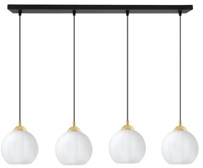 Závesné svietidlo Costa, 4x biele sklenené tienidlo, b/g