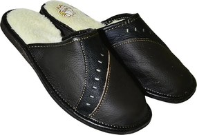 Pánska domáca obuv kožená tmavo hnedá vel. 41