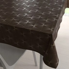 Biante Zamatový obdĺžnikový obrus Isabela IBL-012 Rose Gold trojuholníky na hnedom 60x100 cm