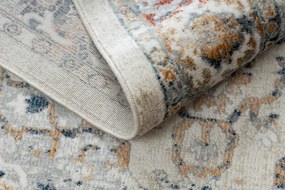 Koberec DISTIN 0834A tmavomodrá / modrá / žltá - ornament, vintage, strapce