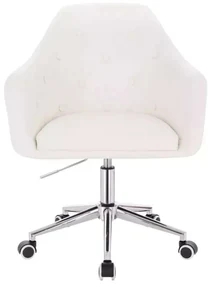 LuxuryForm DESIGN Kreslo ANDORA na strieborné podstave s kolieskami - biele