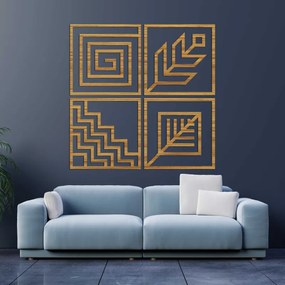 Drevený Obraz na stenu 4 diely geometria | SENTOP HDF0397-A-B-C