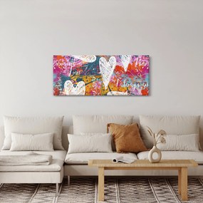 Obraz - Srdce na abstraktnom pozadí (120x50 cm)