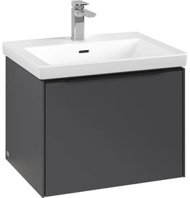 VILLEROY &amp; BOCH Subway 3.0 závesná skrinka pod umývadlo, 1 zásuvka, s LED osvetlením, 572 x 478 x 429 mm, Graphite, C577L1VR