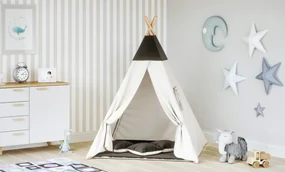 Detský stan Tipi čierny/béžový