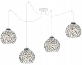 Závesné svietidlo Crystal Spider, 4x strieborné krištáľové tienidlo, (chrómové uchytenie), w