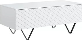 Konferenčný stolík Scalia 120x55 s úl. priestorom - biely mat / čierna - Limitovaná ponuka