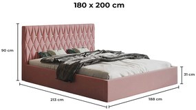 PROXIMA.store - Luxusná čalúnená posteľ GIA ROZMER: 140 x 200 cm