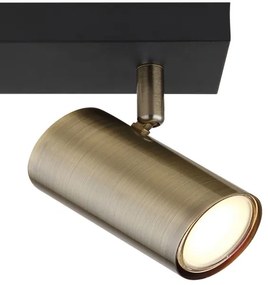 Globo 57911-3M - Bodové svietidlo ROBBY 3xGU10/35W/230V čierna/mosadz