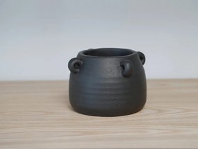 Čierny cementový kvetináč CELTIC Veľkosť: S