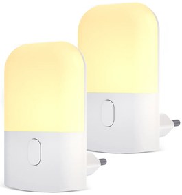 LED svietidlo do zásuvky Kama, 1x LED 0,5w, 2700k, w, senzor súmraku