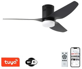 ZEVENTI - LED stropný ventilátor PADUA LED/18W/230V Wi-Fi Tuya čierny + diaľkový ovládač