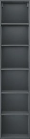 Mexen Box-A, vysoká kúpeľňová skrinka 35x44,2x160 cm, matný grafit, 91AX1-1600-300-1-66