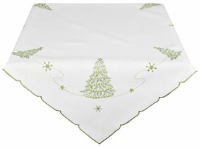 Forbyt Vianočný obrus Stromček bielo-zelená, 40 x 140 cm