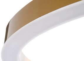 ZÁVĚSNÁ LAMPA KRUH LED XXL PRŮM.100 CM OCEL MOSAZ AKRYL.
