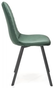 Jedálenská stolička TIANA - oceľ, látka, zelená