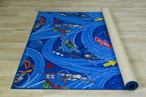 Detský koberec LIETADLÁ modrý